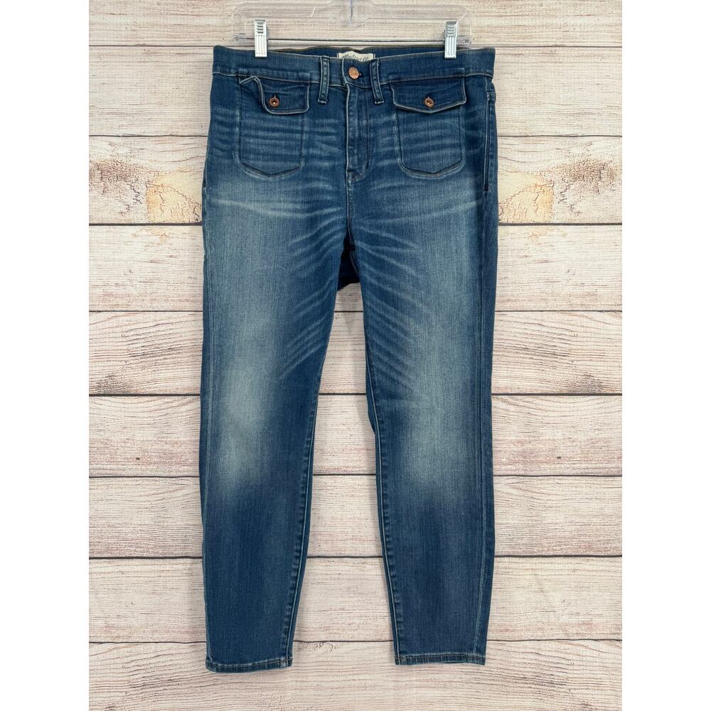 Madewell High Riser Crop Jeans Womens 32 Blue Medium Wash‎ Denim